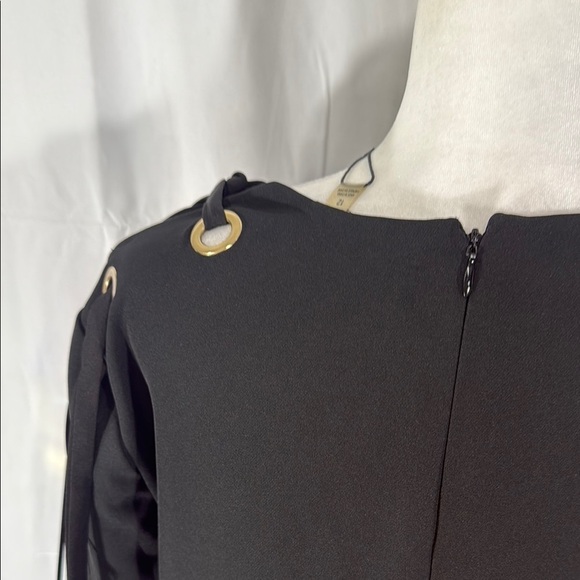 TAHARI BLACK V-NECK SHEATH DRESS SIZE 12 NWT - Picture 10 of 11